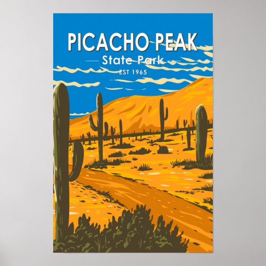 Poster Picacho Peak State Park Arizona Vintage (Devant)