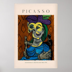 Poster Picasso Femme Assise Robe Bleue Dora Maar939 Art