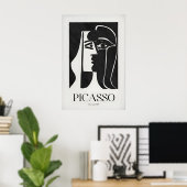 Poster Picasso Le Baiser979 Noir Blanc Abstrait Profil (Bureau à domicile)