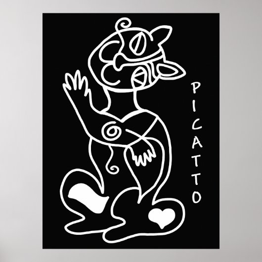 Poster Picatto blanc sur noir (Devant)