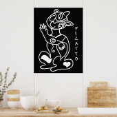 Poster Picatto blanc sur noir (Cuisine)