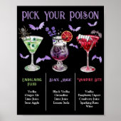 Poster Pick Your Poison Halloween 3 Cocktail Menu (Devant)