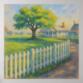 Poster Picket Tree - Pastel Peinture Style Paysage Art (Devant)