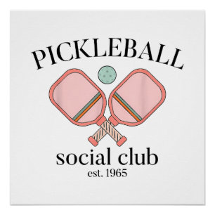 Poster Pickle Ball Social Club EST 1965 Hommes Femmes
