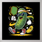 Poster Pickle Jouant au Pickleball (Devant)