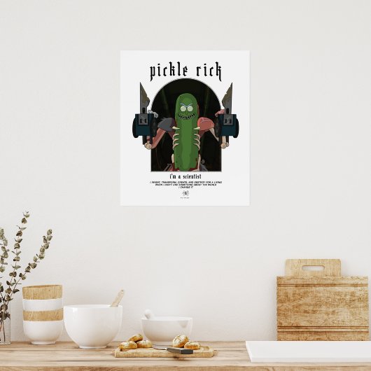 Poster Pickle Rick - Je suis un scientifique Citation gra (Cuisine)