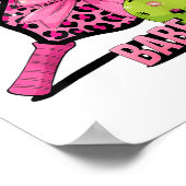 Poster Pickleball Babe Pink Leopard Style Rétro Pour Le S (Coin)