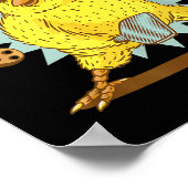 Poster Pickleball Chick Drôle Citation Poulet Avec Paddle (Coin)
