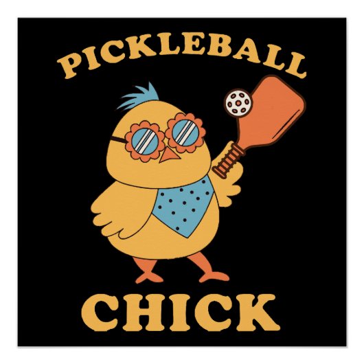 Poster Pickleball Chick - rétro (Devant)