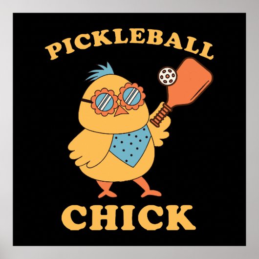 Poster Pickleball Chick - rétro (Devant)