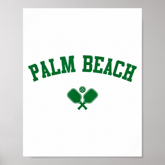 Poster pickleball de Palm Beach vert (Devant)