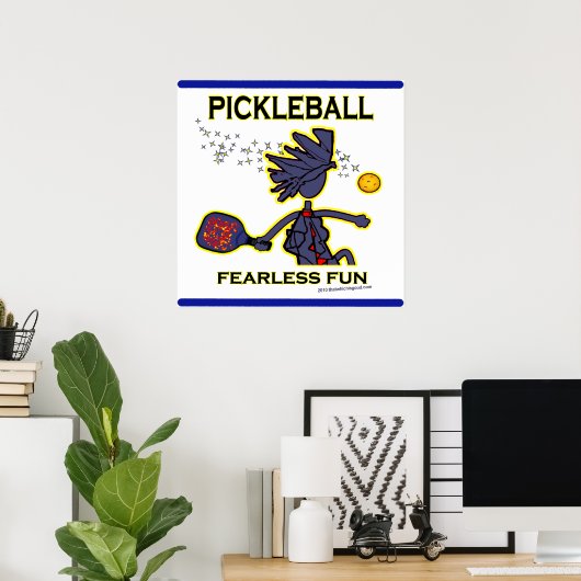 Poster Pickleball Fearless (Bureau à domicile)