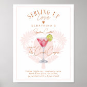 Poster Pickleball Fête des mariées Aquarelle Cocktail Boi (Devant)