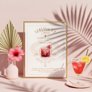 Poster Pickleball Fête des mariées Aquarelle Cocktail Boi