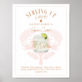 Poster Pickleball Fête des mariées Aquarelle Cocktail Boi (Devant)