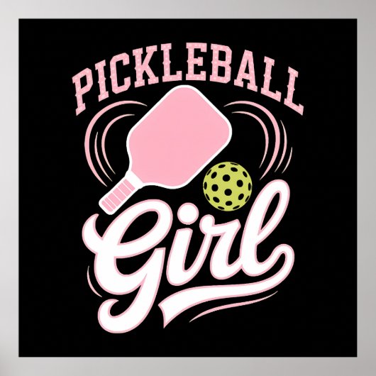 Poster Pickleball Girl Player (Devant)