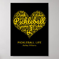 Pickleball Life Word Typographie d'art Personnalis