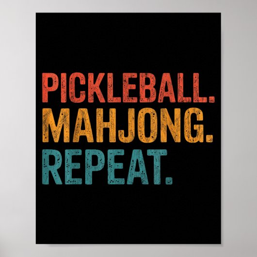 Poster Pickleball mahjong répéter drôle (Devant)
