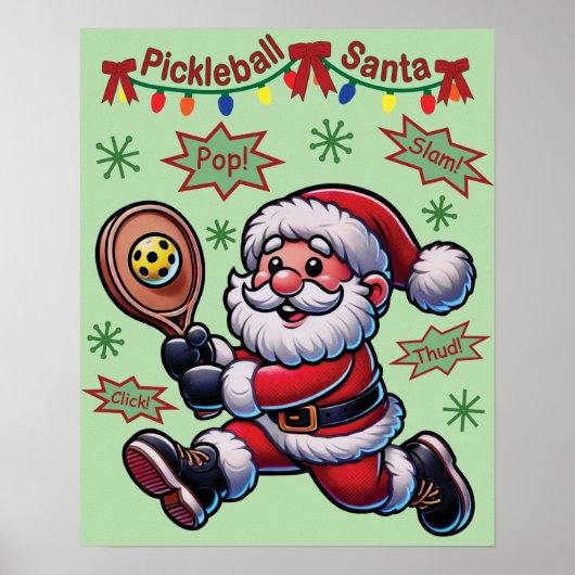 Poster Pickleball Père Noël Noël (Devant)