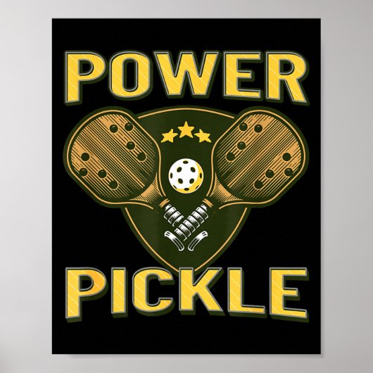 Poster Pickleball puissance forte pickle (Devant)