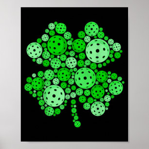 Poster Pickleball Shamrock Saint-Patrick Pickleball