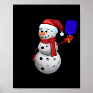 Poster Pickleball Snowman
