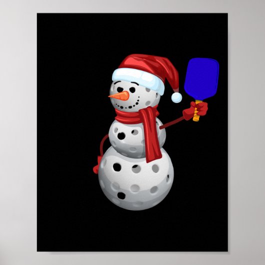 Poster Pickleball Snowman (Devant)