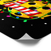 Poster Pickleball Snowman Santa Hat Lumières Noël Pick (Coin)