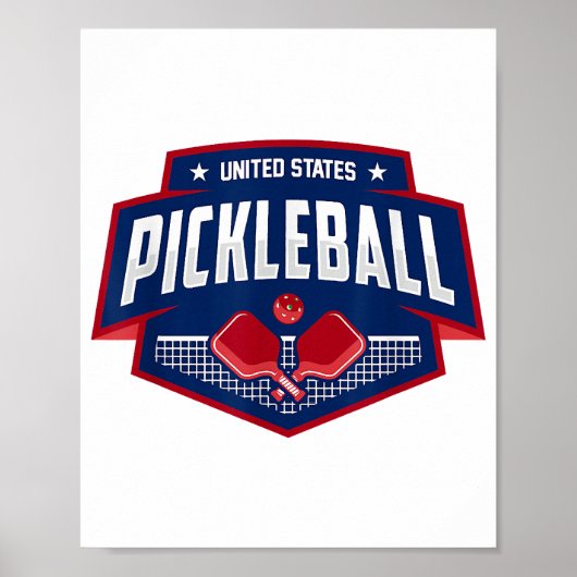 Poster Pickleball Support Team Pickleball Player USA (Devant)