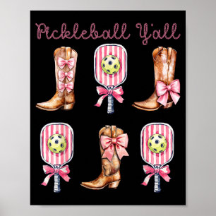 Poster Pickleball vous autres bottes occidentales et paga
