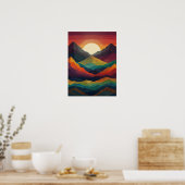 Poster Pics de lever de soleil abstrait (Cuisine)