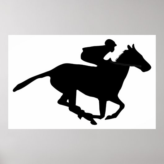 Poster Pictogramme de course à cheval (Devant)