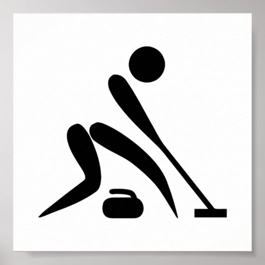 Poster Pictogramme de curling (Devant)