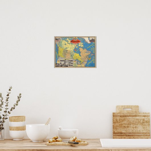 Poster Pictorial Map of Canada (Cuisine)