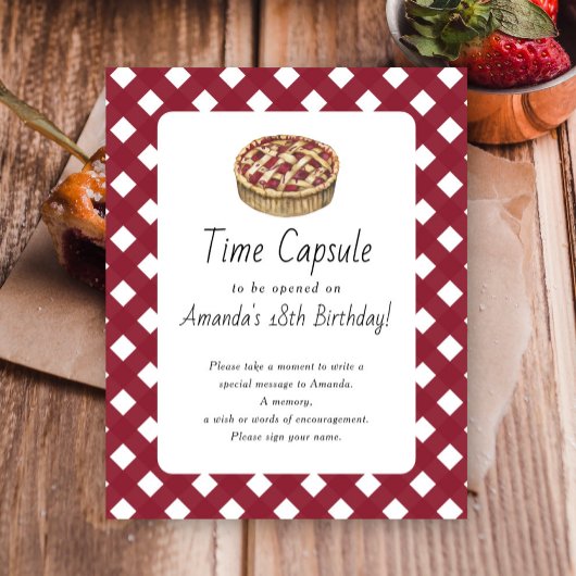 Poster Pie Time Capsule 1er anniversaire sans sexe