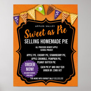 Poster PIE VENTE à tarte événement FLYER