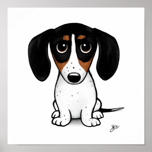 Poster Piebald Dachshund| Petit chien édulcoré (Devant)