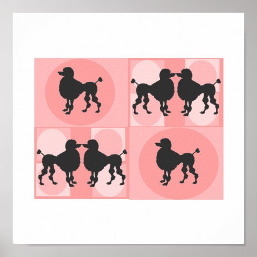 Poster Pièce d'art en toile "Le Poodle Rétro" (Devant)
