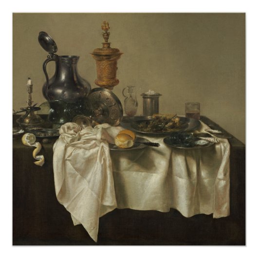 Poster Pièce de banquet avec tarce mince Willem Claesz He (Devant)