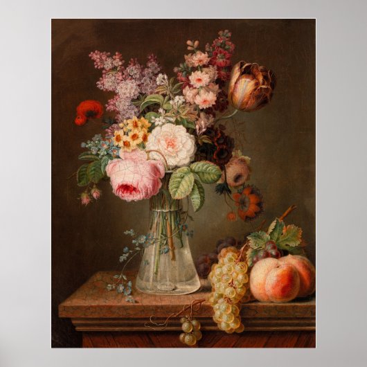 Poster Pièce de fleur dans le vase de verre (Devant)
