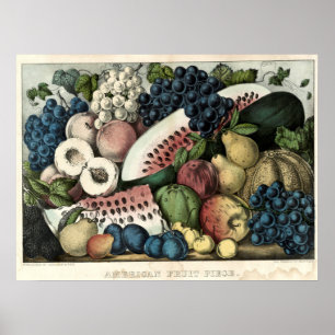 Poster Pièce de fruit américaine vintage Currier & Ives