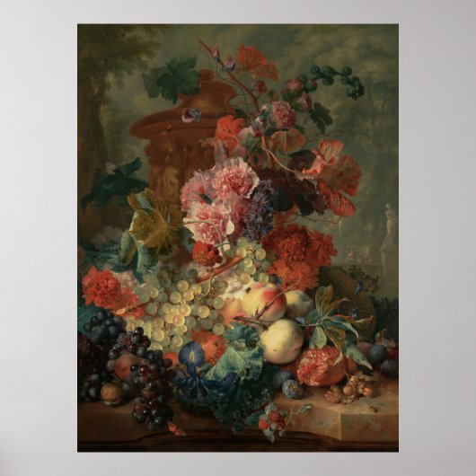 Poster Pièce de fruits par Jan van Huysum (Devant)