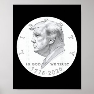 Poster Pièce de monnaie Trump un dollar 