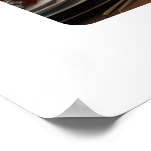 Poster Pièce de Noël festive avec cheminée (Coin)