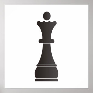 Poster Pièce d'échecs noire de reine