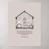 Poster Pièce Intérieure, Prière, Matthieu 6, Salle de pri (Devant)