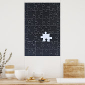 Poster Pièce Jigsaw Puzzle manquante noir (Cuisine)