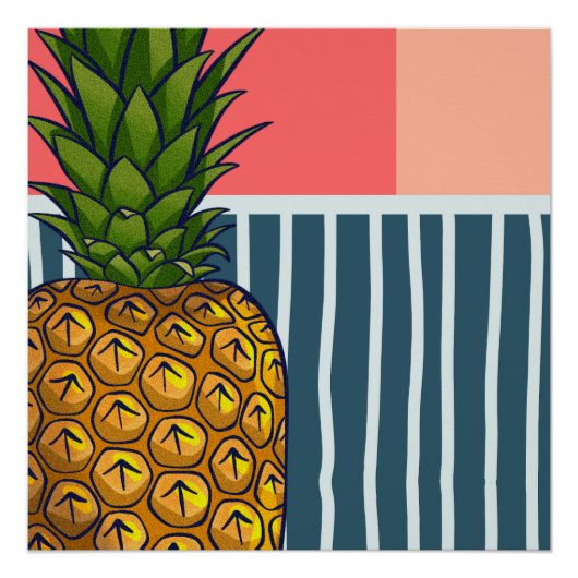 Poster Pièce murale de l'ananas solitaire (Devant)