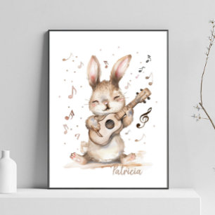 Poster Pièce murale de pouponnière d'aquarelle personnali