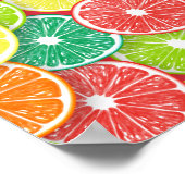 Poster Pièces de fruits d'agrumes pop art 2 (Coin)
